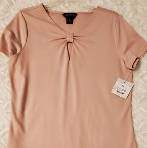 New Liz Claiborne Rose Knot Top Women's M